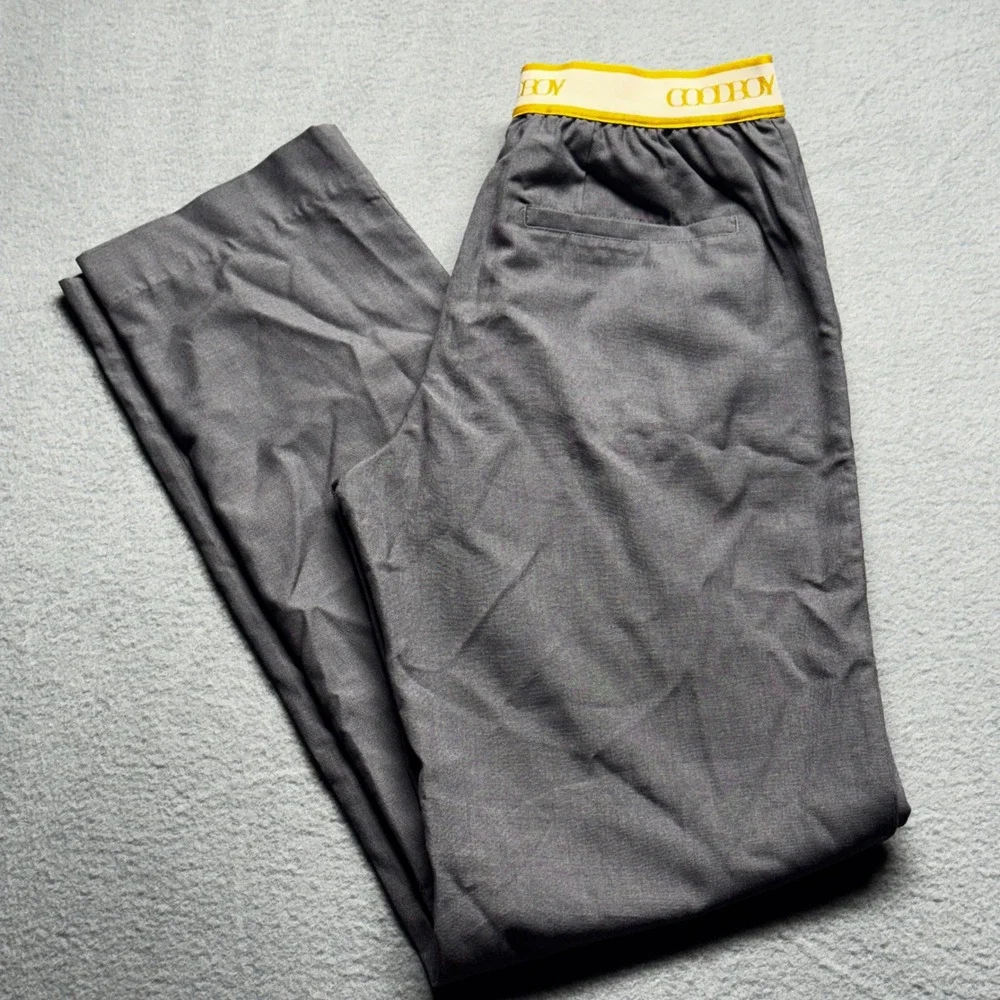 Goodboy Limited Collection Grey Wool Trousers Elastic Logo Waist GB-PT34 Size M